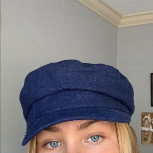 Navy blue train conductor style hat